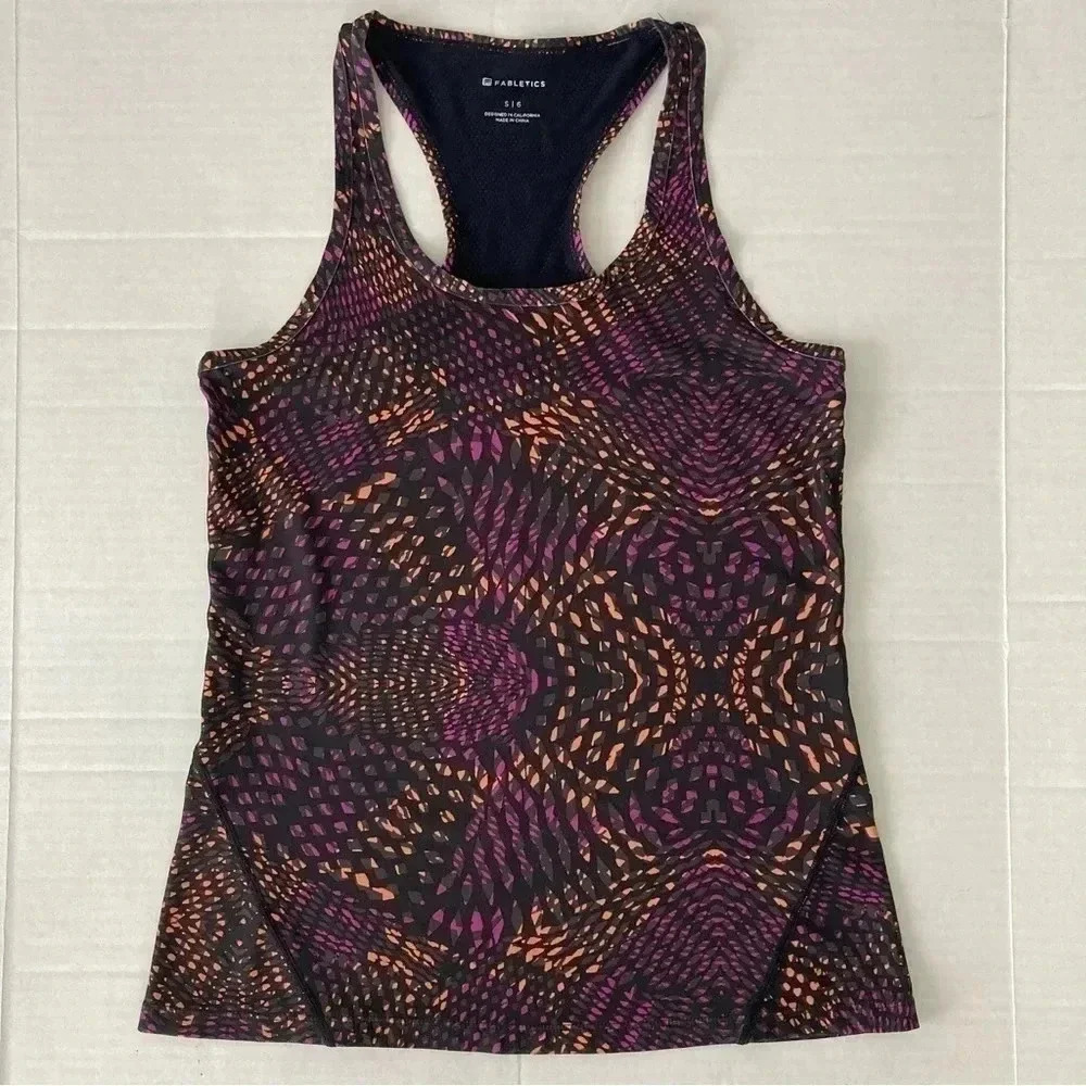 FABLETICS Leon Racerback Abstract Print Tank Top Small